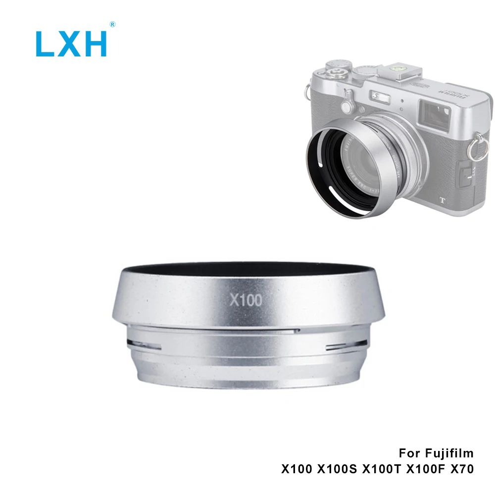 LXH металла X100 Камера бленда 49mm Винт переходное кольцо для Fujifilm X100 X100S X100T X100F X70 заменяет Fujifilm LH-X100