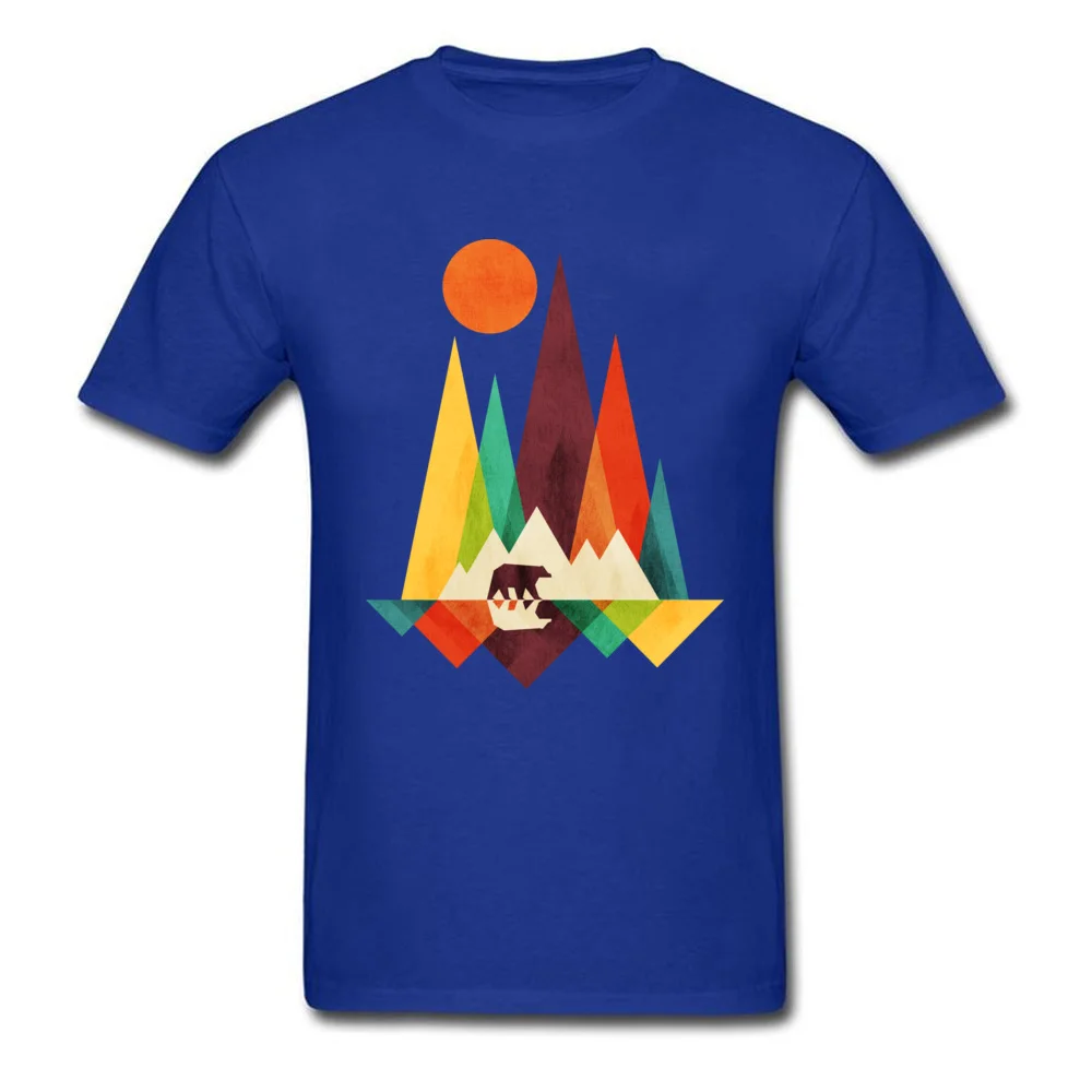 Street Tshirts Classic O-Neck Mountain Bear 100% Cotton Men's Tops T Shirt Unique Short Sleeve Tee-Shirt Top Quality Mountain Bear blue