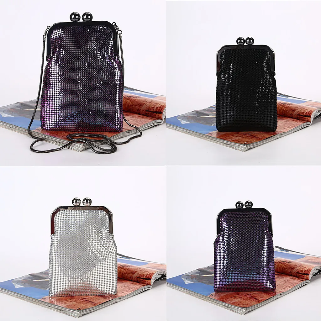 

2019 KKMHan New Women Creative Sequin Phone Bag Magic Color Chain Evening Bag Shoulder Cross Bag Dropshipping bolso mujer