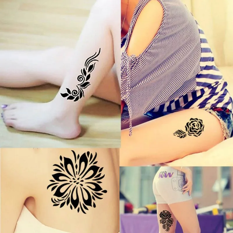 1 шт черный цвет хна паста конус красота для женщин палец тела крем живопись DIY временный рисунок для татуировки трафарет