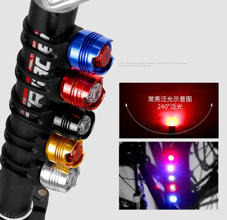 Perfect 1Pcs 2 Battery Bike LED Waterproof Bicycle Cycling Front Tail Red White Flash Light Safety Warning Cycling Lamp Caution Light 5