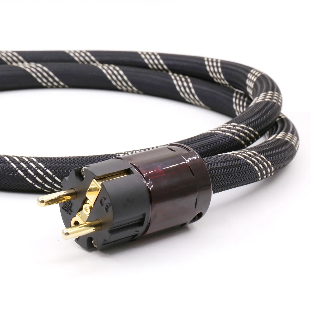  P103 HI-End Pure Copper EU Power Plug With P079E+C079 Schuko Power Plug Cable For AMP DVD 10 guage 