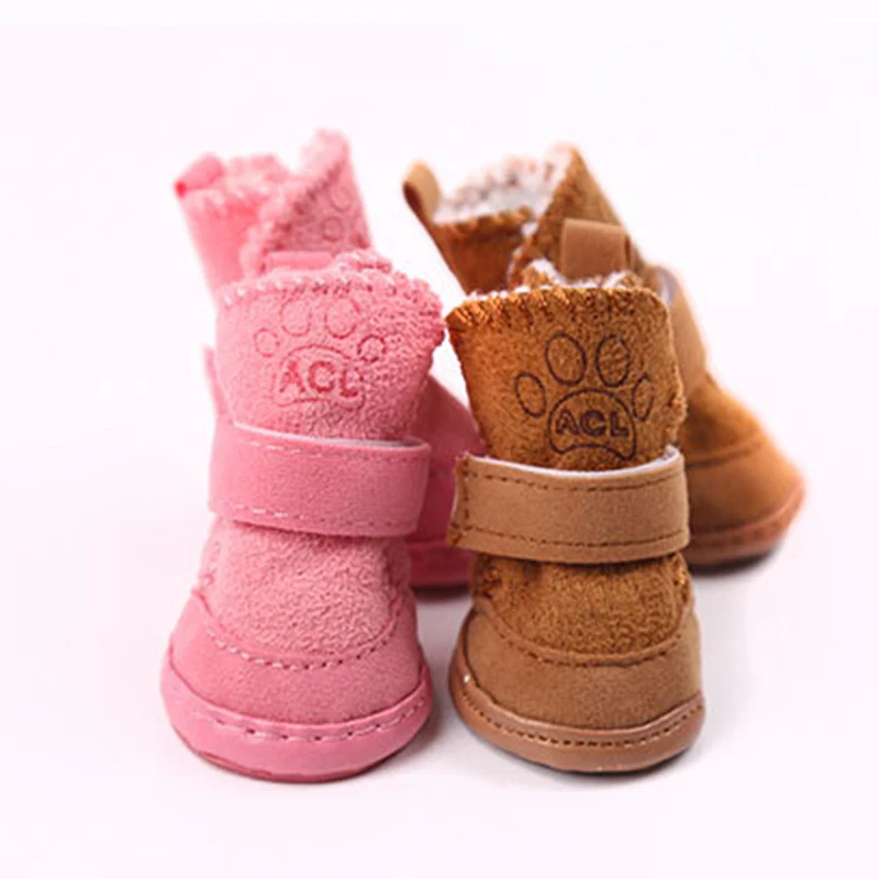 Warm Winter Pet Shoes for Small Dogs Non-slip Dog Cat Snow Boots Chihuahua 3