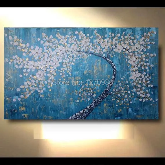 

Palette Knife High Skilled High Quality Tree Flower Star Abstract Oil Painting On Canvas Handmade Flower Landsacape Paintings