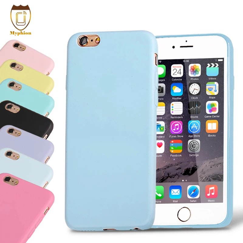 For iPhone 6 6S 4.7 Plus 5.5 Candy Color Silicone TPU Soft Case For iPhone 6 6S Accessories Rubber Back Cover Phone Shell Cases