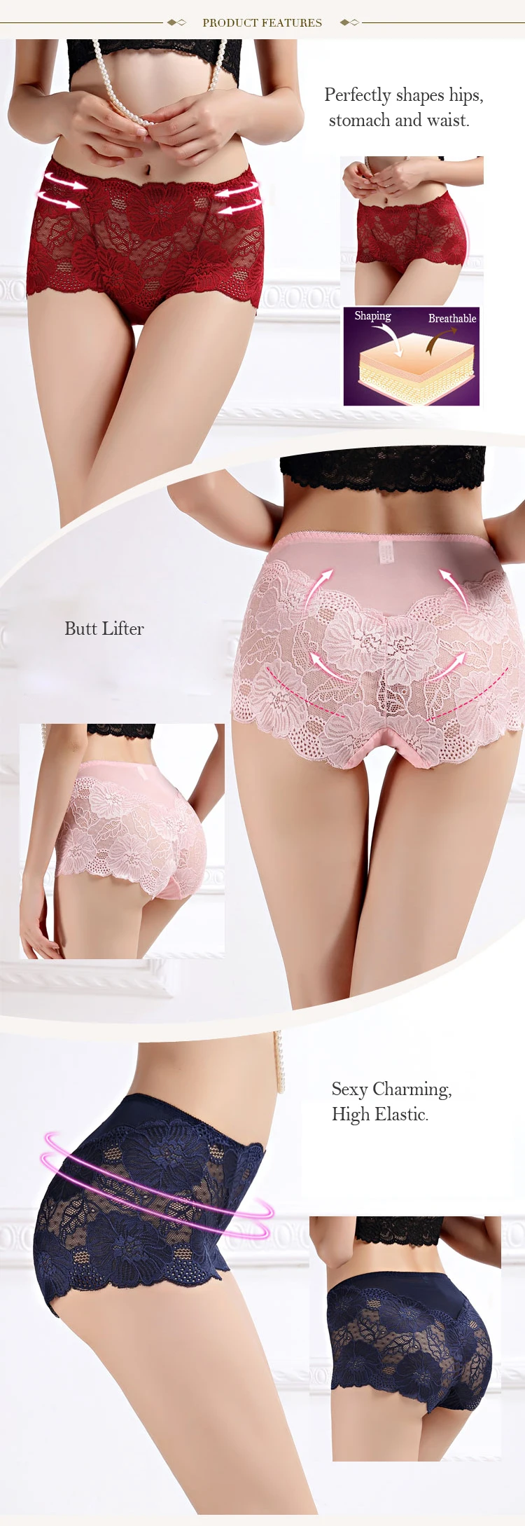 Summer Trendy Seamless Briefs Transparent Underwear Women Sexy Soft Lace Lingerie Women's Panties 04