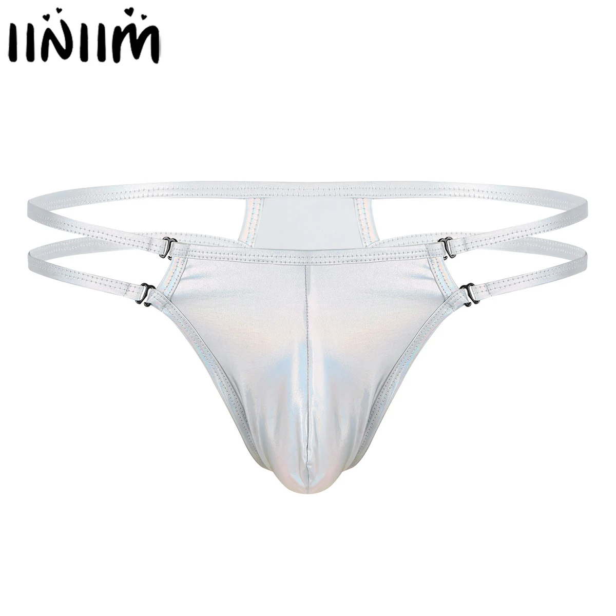 

iiniim Shiny Lingerie Wetlook Underwear Sexy Panties for Men Jockstraps Pouch Gay Male G-Strings Slip Hommes Underwear Underpant