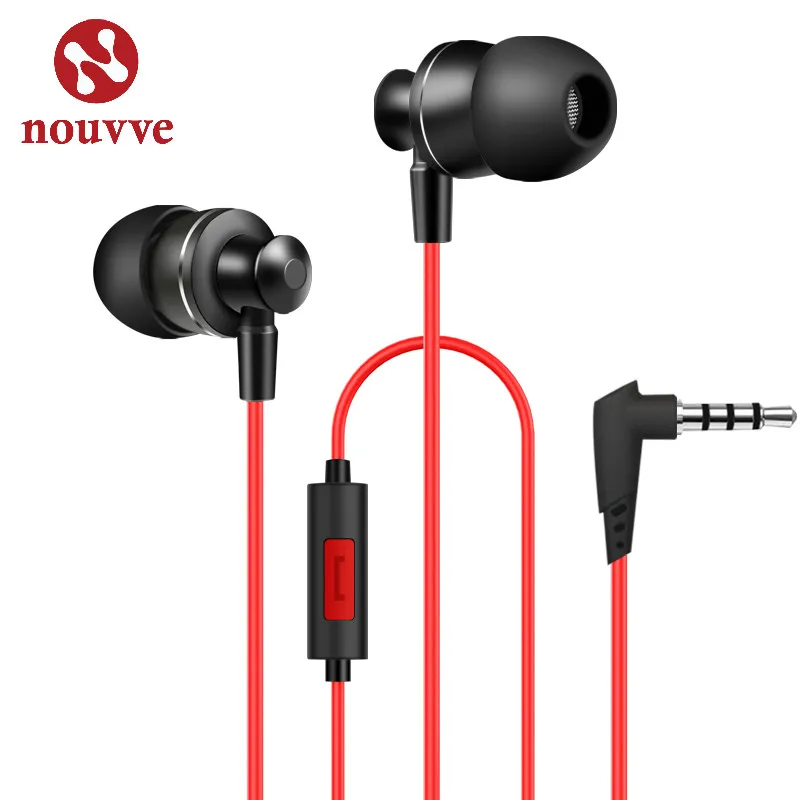 

Nouvve M3 3.5mm Jack Wired Earphone Wired Control Bass Stereo In-ear Headset Handsfree Built-in Mic for iPhone Xiaomi Huawei