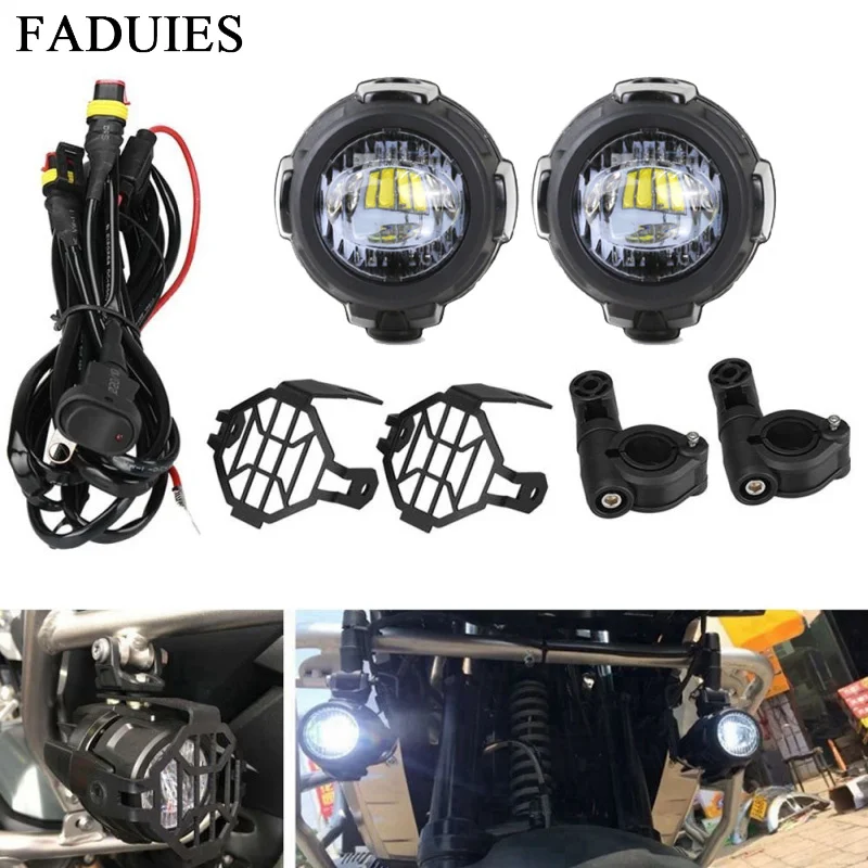  FADUIES Motorcycle LED Fog Light Safety Driving Lamp with Auxiliary Lamp Accessories Guards & Wirin - 32852587628