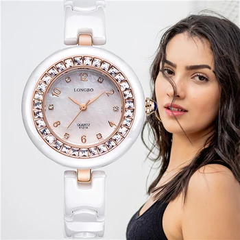 LONGBO Women Watches Luxury Brand Fashion Casual Quartz Ceramic Watches Ladies Wrist Watch Lady Relogio Feminino pulseras mujer watches women luxury brand lady wrist watches square fashion woman quartz ladies magnet strap free buckle watch relogio feminino