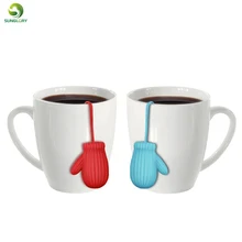 Силиконовые Рождественские перчатки чай фильтр для инфузионного чая Диффузор фильтр для чая для повторного использования специи свободный чайный лист травяной инструмент Чайный горшок чайные пакетики