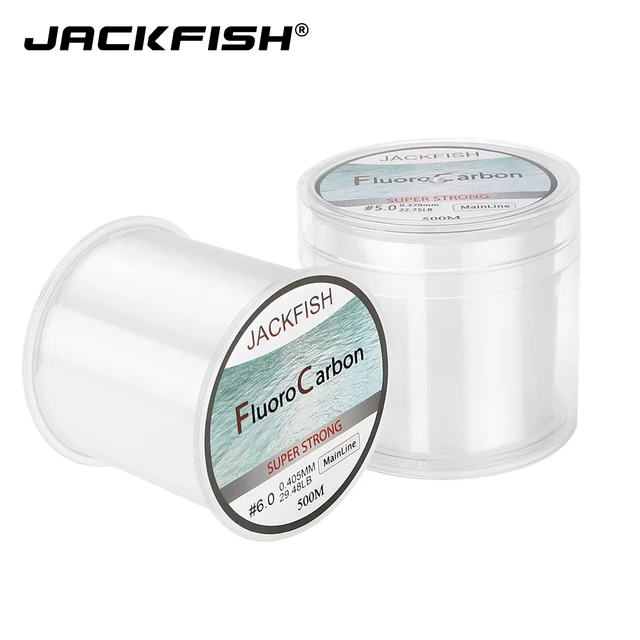 US $5.21 JACKFISH 500M Fluorocarbon fishing line 5-30LB Super strong brand Main Line clear fly fishing line