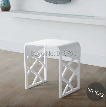 cheap Solid Surface Stone Small Bathroom Step Stool Bench Chair Bathroom Steam Shower Stool 16 x 12 inch RS111