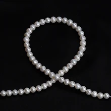 Натуральный круглый пресноводный жемчуг Белый 7-8 мм для изготовления ювелирных изделий 15 дюймов DIY ожерелье браслет серьги