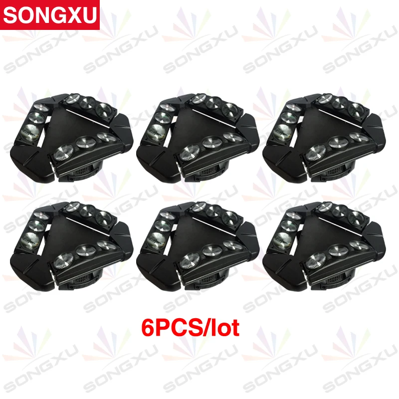SONGXU 6pcs/lot 9 Eyes Pixel 9X10W 4 IN1 LED DMX Spider effect light Led Beam Moving Head Light/SX-MH140 | Освещение