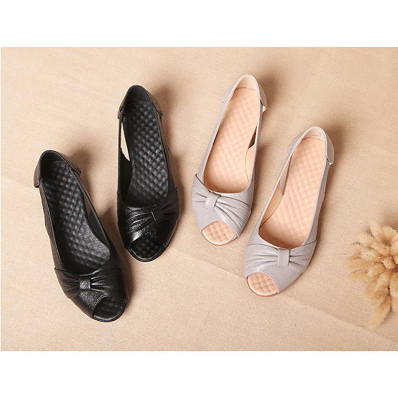 Women Shoes Summer Fashion Genuine Leather Woman Sandals Plus Size Ladies Flats Sandals Female Sandals