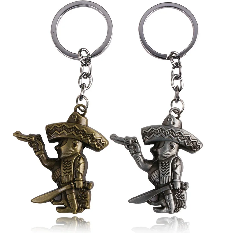 

2018 fashion zinc alloy silver bronze pirate pendant key ring bandit pirate keychain For Women Men