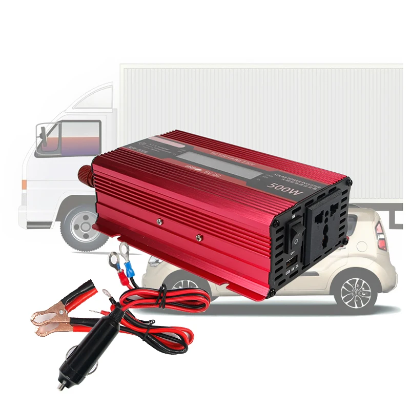 

Car Inverter 500W Power Solar Light LED Display 12 To 220 USB Charger Portable Cigarette Lighter For Auto Electronic Accessories