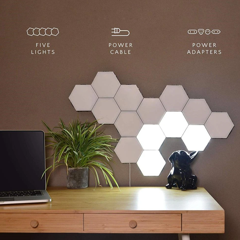 10pcs/set Touch Sensitive Modular Light Magnetic Creative LED Night Light Novelty Hexagonal Light Decoration Lamp DIY Panel Lamp