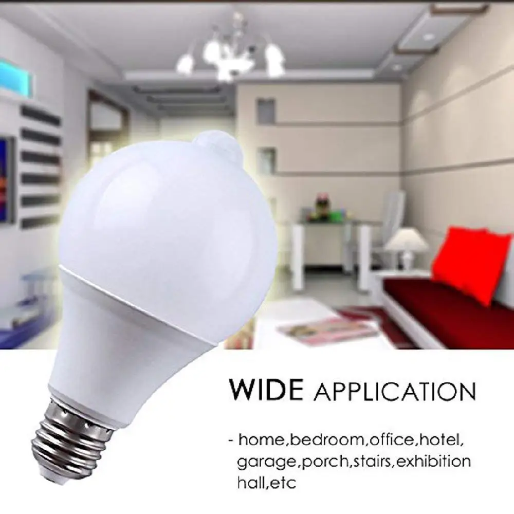 

LED lamp PIR Infrared Motion/Sound+Light Sensor Control E27 7w 85-265V automatic Smart Sensor White Lampada LED Bulb light