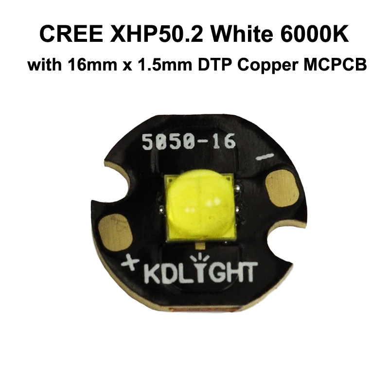 2019 новый комплект 3 в Cree XHP50.2 K2 2A белый 6000K светодиодный эмиттер с 16 мм/20 мм DTP медный