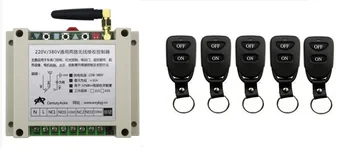 

New AC220V 250V 380V 30A 2CH Remote Control Light Switch Relay Output Radio Receiver Module and 5pcs Belt buckle Transmitter