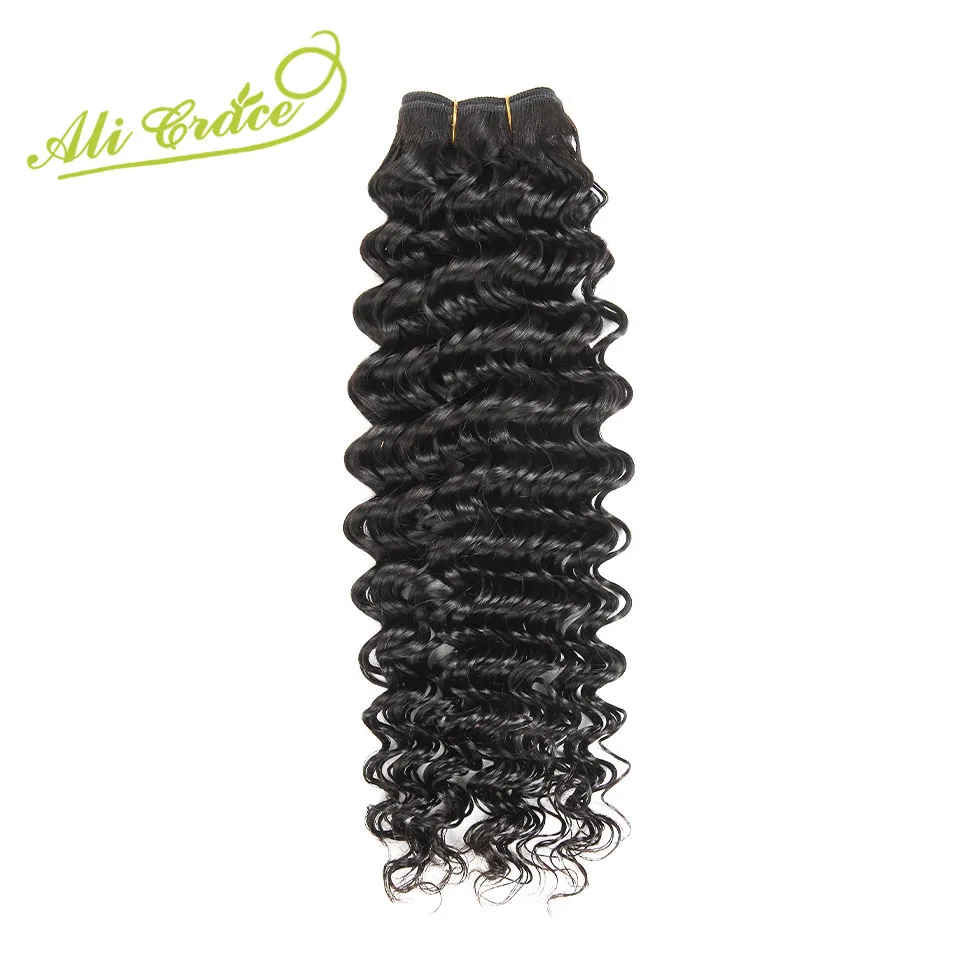 

ALI GRACE Hair Malaysian Deep Wave 1 Bundle Human Hair Extensions 12-28 Inch Natural Color Remy Hair