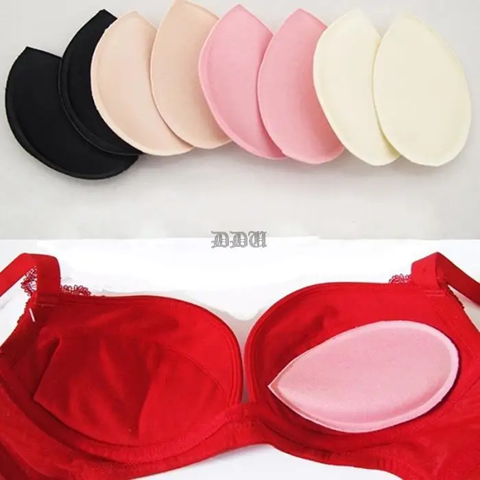 DDU 1Pair Bra Soft Foam Top Push Up Bra Padded Breast Enhancer Bikini