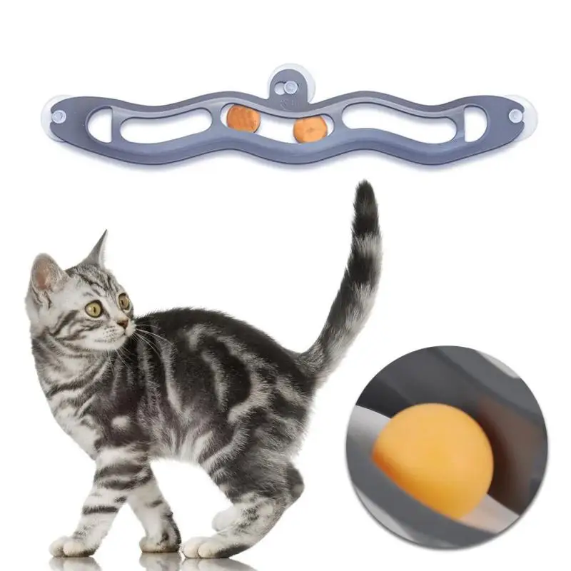 Cat игрушки интерактивные Track Ball окно присоске Souptoys для домашних животных кошка