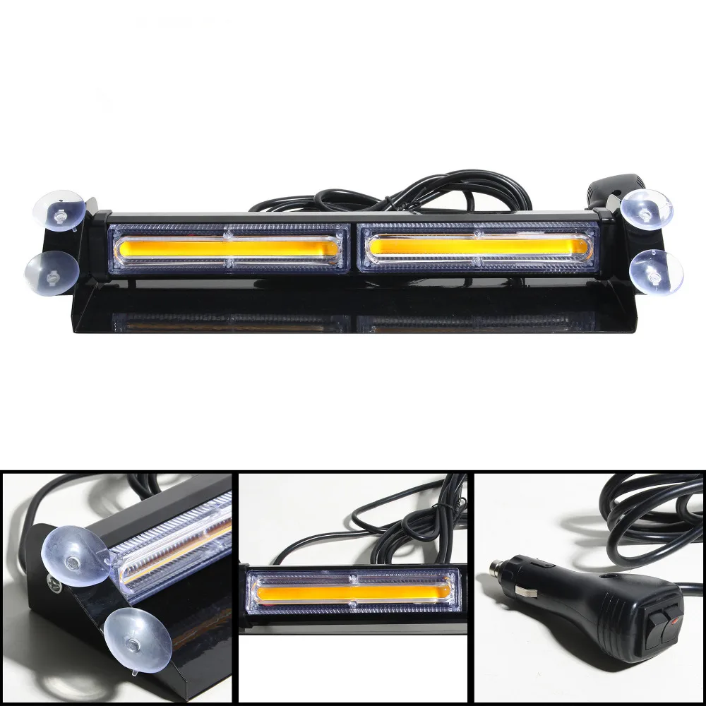 

CYAN SOIL BAY 36W COB LED Car Emergency Hazard Warning Windshield Dash Strobe Light Blue Amber Yellow