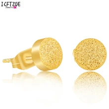 10 пар Круглый цилиндр очаровательные серьги для женщин Девушка Bijoux простой нержавеющая сталь Золото Цвет серебро ювелирные изделия поддержка