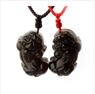 

Luck pendant Natural obsidian pi xiu pendant lovers lucky pi xiu