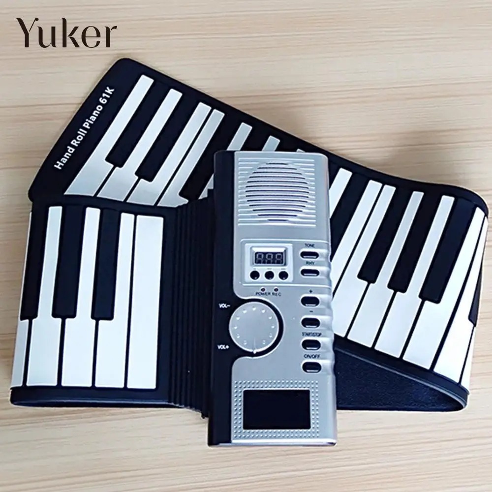 Silicon with Loud Speaker Roll Up Piano 61 Key Electronic Organ Musical Instruments Electronic Keyboard Piano Flexible