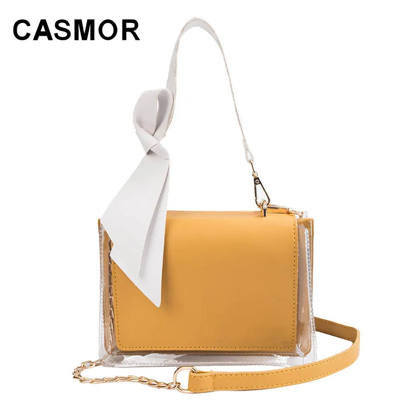 

CASMOR Women Fashion Summer Handbags for Girls Transparent Clear Brand Designer Cute Mini Shoulder Crossbody Bag Female