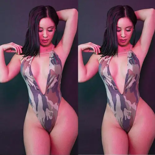 

New Women Sexy Halter Camouflage Deep V-Neck Sleeveless Backless Bodysuits Jumpsuit