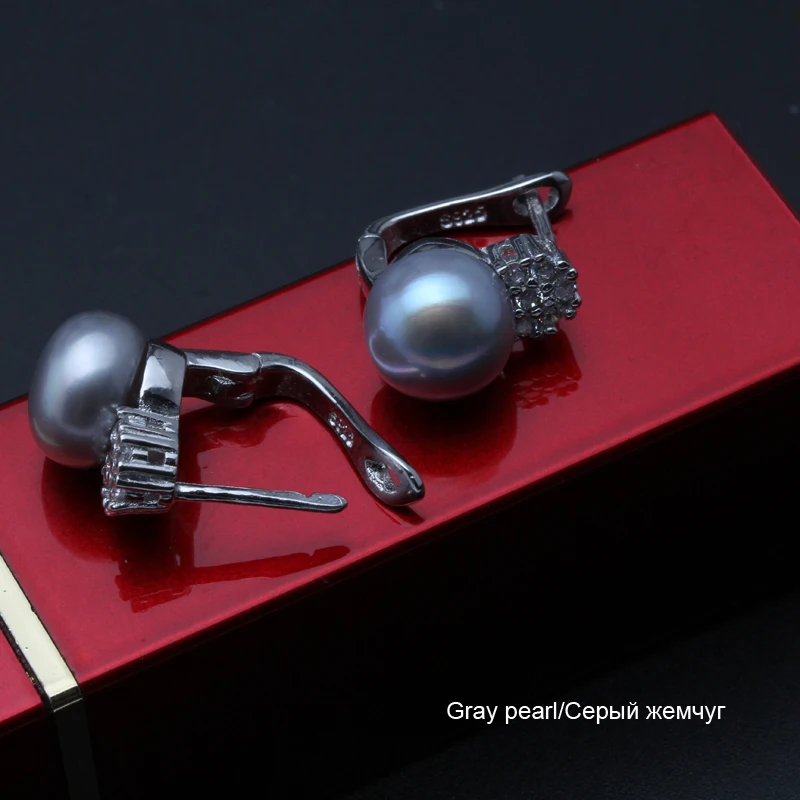 Серьги из серебра 925 пробы с жемчугом реальные черные женские серьги