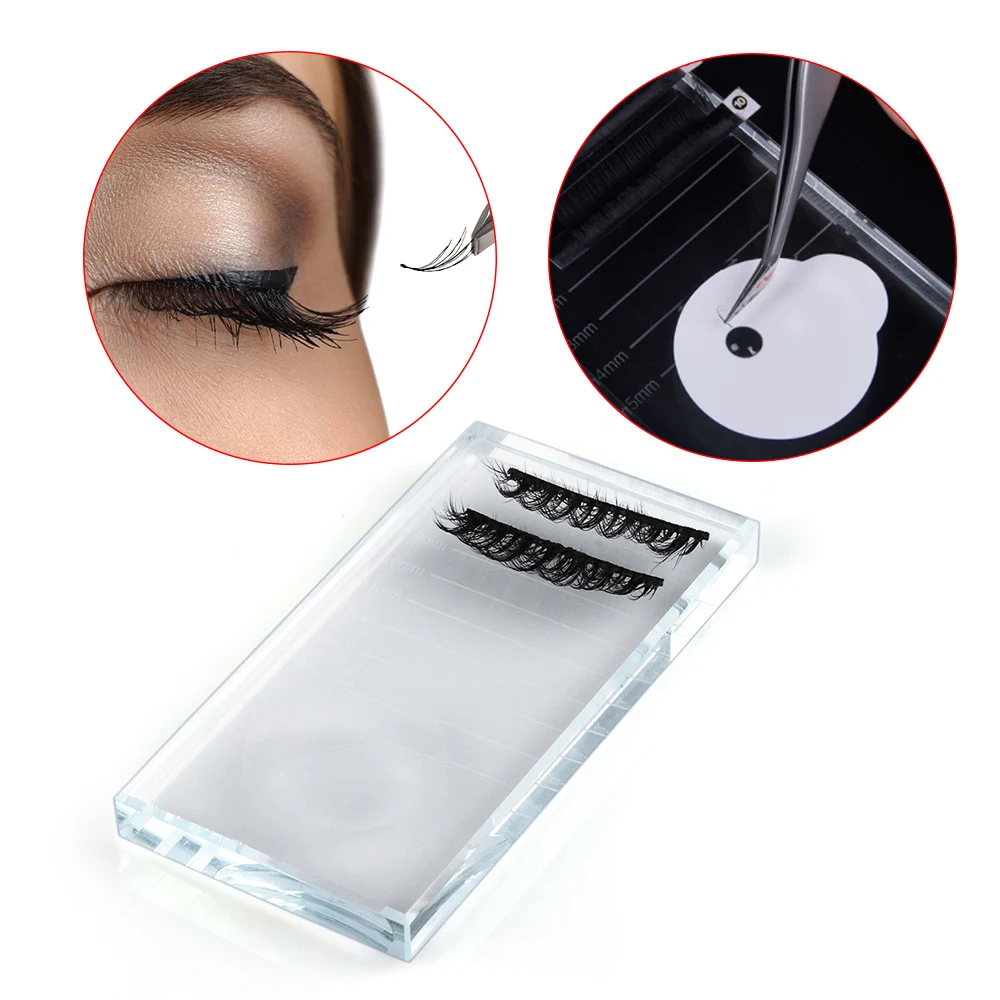 1pc Eyelash Extension Crystal Glass Adhesive Glue Lash Holder Pallet Application Tool Makeup