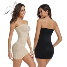 Joyshaper бесшовное корректирующее женское мини-платье без бретелек с открытыми плечами топ-платье облегающая юбка-комбинация