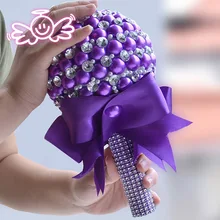 Свадебные аксессуары жемчужные свадебные цветы Мини Свадебные букеты Хрустальный сверкающий букет невесты Свадебный букет невесты