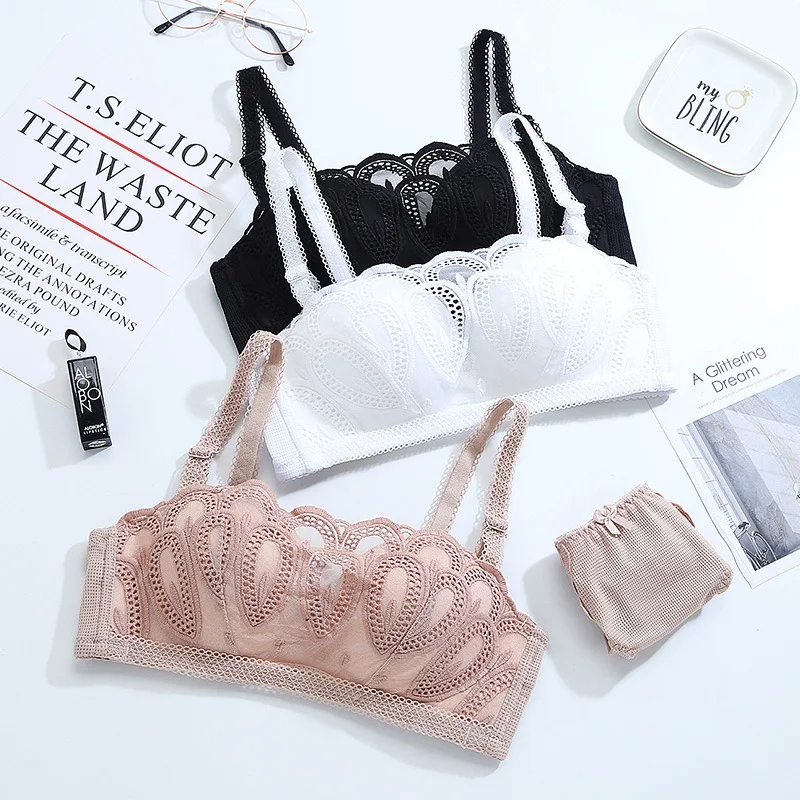 

Lace Embroidery Bra Sexy Womens Underwear Seamless Bra Wireless Bralette Push Up Bras Lingerie