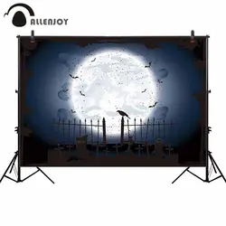 Allenjoy фон для фотосъемки на стену Готический свет на кладбище луна ночь Черный Туман ворона густо летучая мышь фотография фотосессия фон