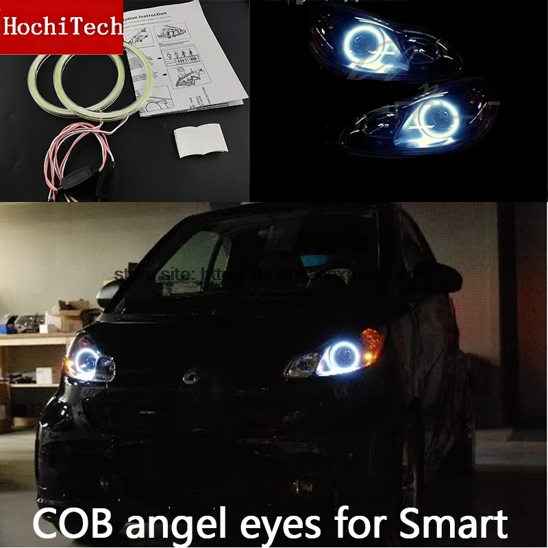 Для Smart Fortwo W451 Mk2 2008 2009 2010 2013 COB Led DRL Дневной свет Белый Halo Cob Led Ангельские глазки кольцо ошибок ультра яркий