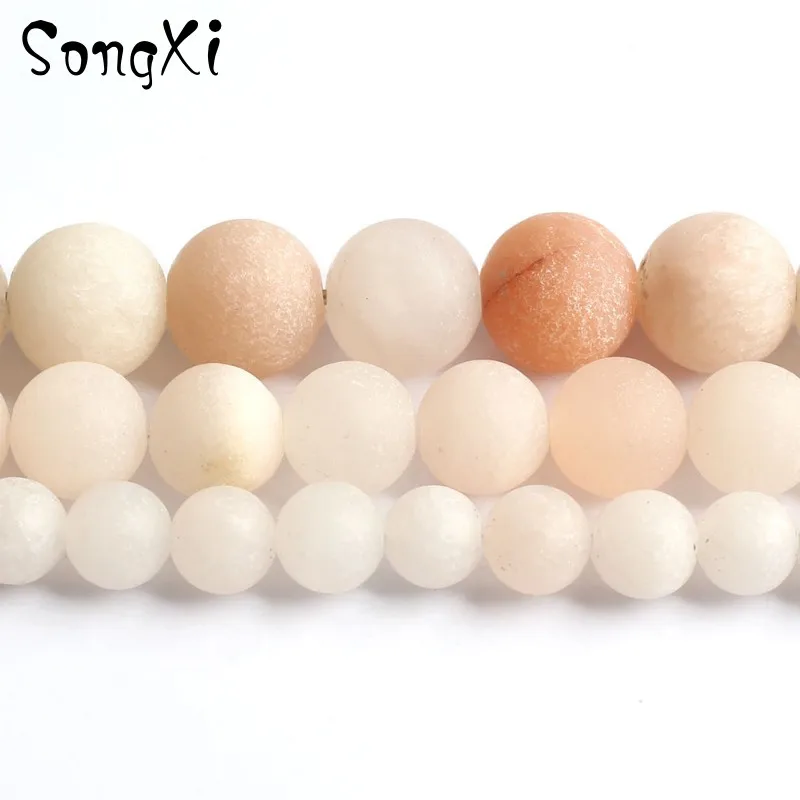 

Natural Stone Matte Light Pink Aventurine Round Loose Beads for Jewelry Making Pick Size 6/8/10mm Diy Bracelet Necklace 15Inches