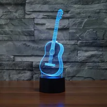 Гитары ночного освещения Festival 7 цветов Изменение сенсорная кнопка светодиодные настольные лампы Ночные светильники для детской спальни