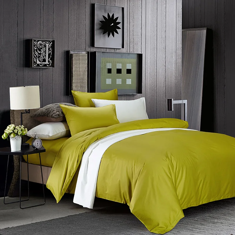 Posodono 4pcs 100 Egyptian Cotton solid bed linen Bedding set grass