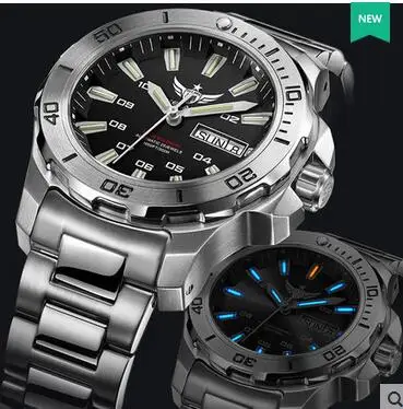 

Men Automatic Watch 25Jewels Tritium Light T100 ETA2836 Movement Diver Watch WR300M