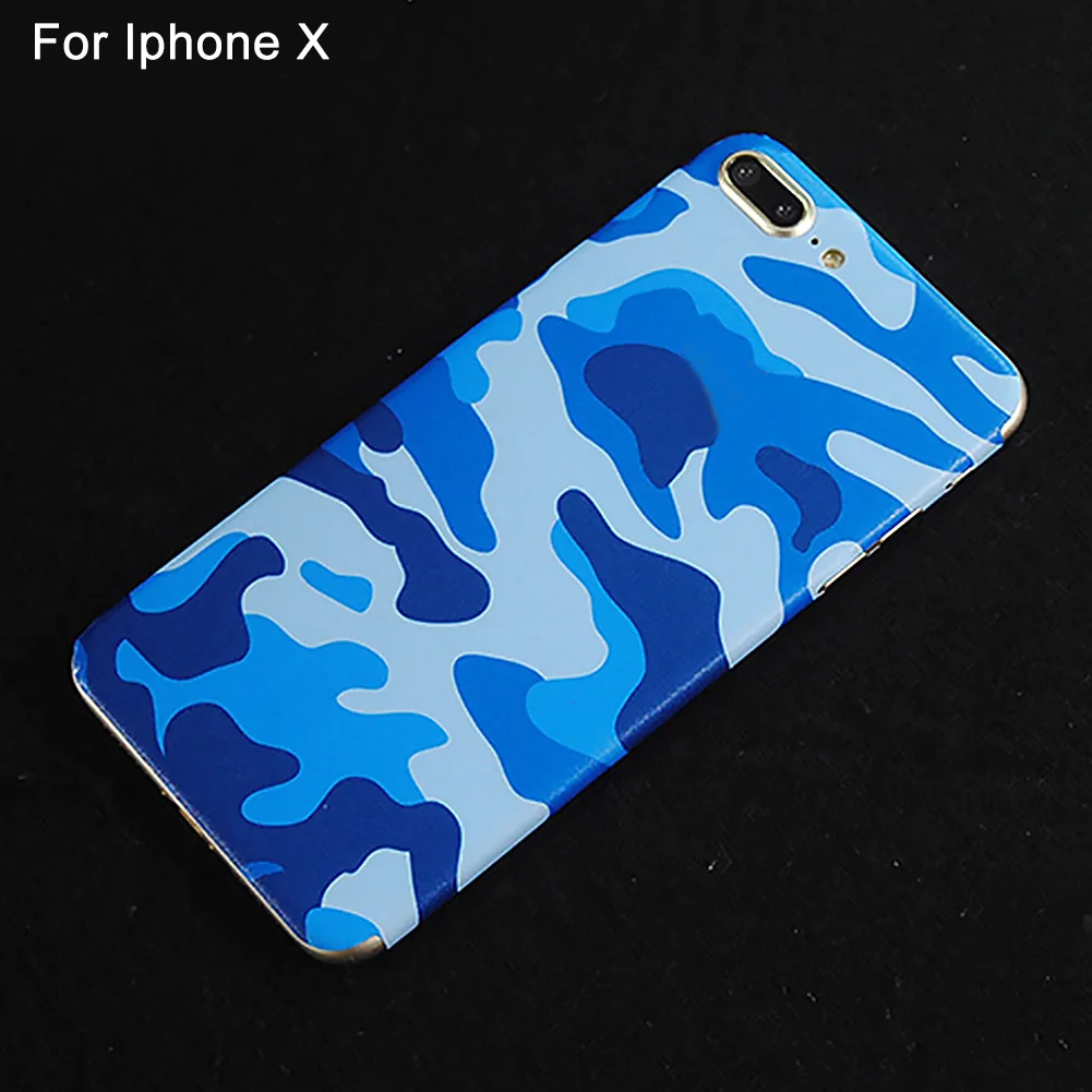 For IPhone 8 Protective Skin Cover PVC Portable Back Adhesive Accessories Full Body Anti-scratch Phone Sticker Shock-absorbing - Цвет: Blue For Iphone X