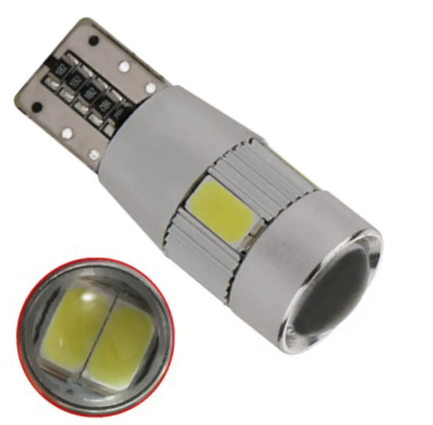 2 Pcs T10 5630 LED Car Bulbs 6 SMD HID Car Side Wedge Light License Plate Light Ceiling Lamp For Mercedes BMW Audi Porsche