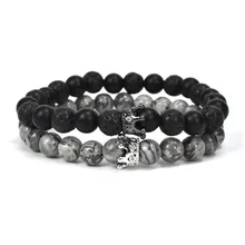 Браслет на ладонь мужчины проложить Лев Крест гантели шлем Будда балансировочная бусина рейки Будда натуральный камень Йога браслет для женщин