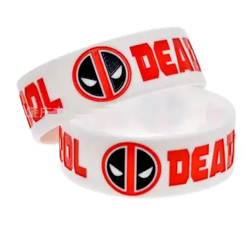 

Free Shipping 20 pcs Deadpool Wristband Silicone Promotion Gift Filled In Color Bracelet HH-30